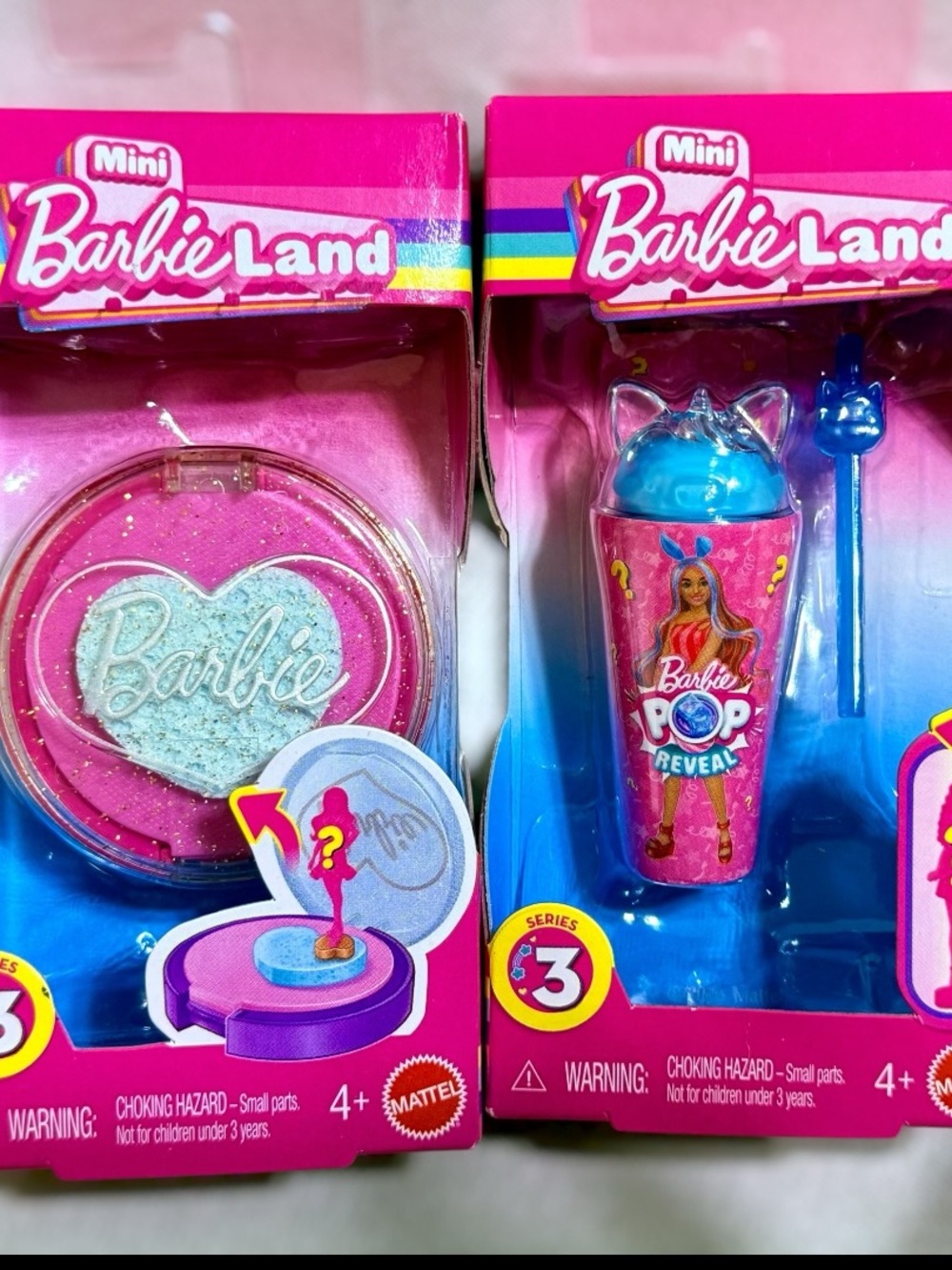 Mattel Mini Barbie Land Mystery Doll Lot of 2 Sealed Pop Reveal Packs Series 3